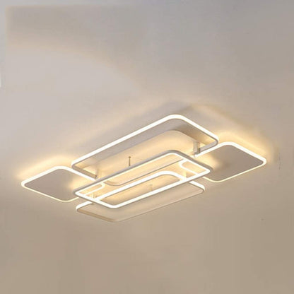 Ceiling Light Living Room White, Modern Acrylic Flush Mount Chandeliers Lighting Compatible with Bedroom,for Living Room