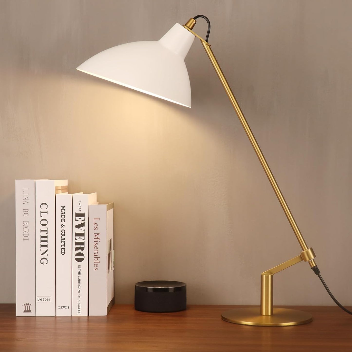 Desk Lamp Modern Industrial 100% Metal Table Lamp 22", Soft White Light (3000K) with Adjustable Switch, Ideal for Office Bedroom Study Room Living Room Nightstand Bedside Lamps Sand Black