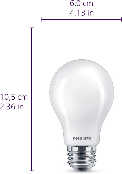 PHILIPS LED 60W A19 8-Pack Ultra Definition (2700K) 800 Lumen (8W = 60W) Dimmable Frosted Flicker-Free Light Bulbs