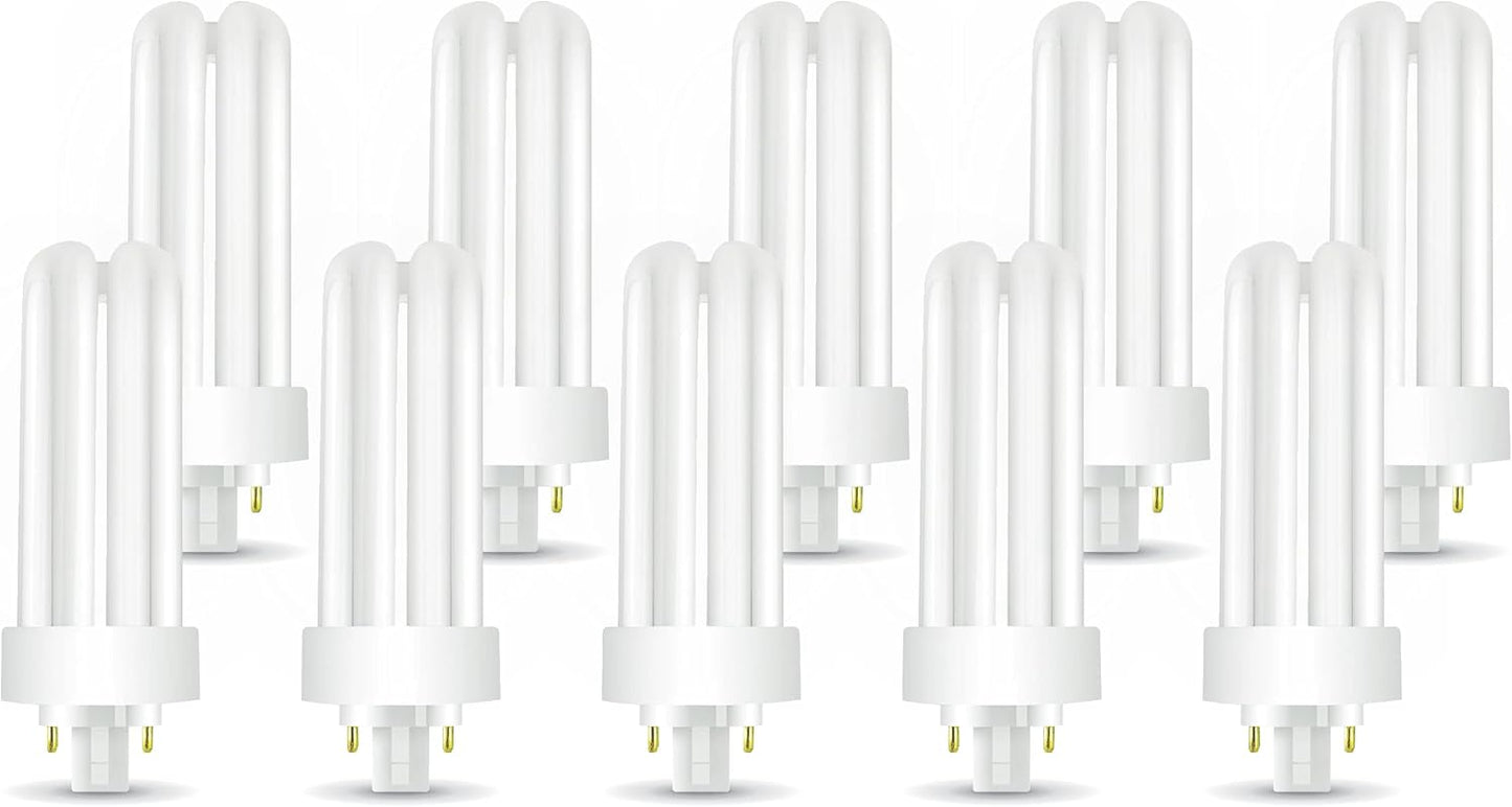 Circle (10 Pack) PLT-26W 841, 4 Pin GX24q-3, 26 Watt Triple Tube, Compact Fluorescent Light Bulb