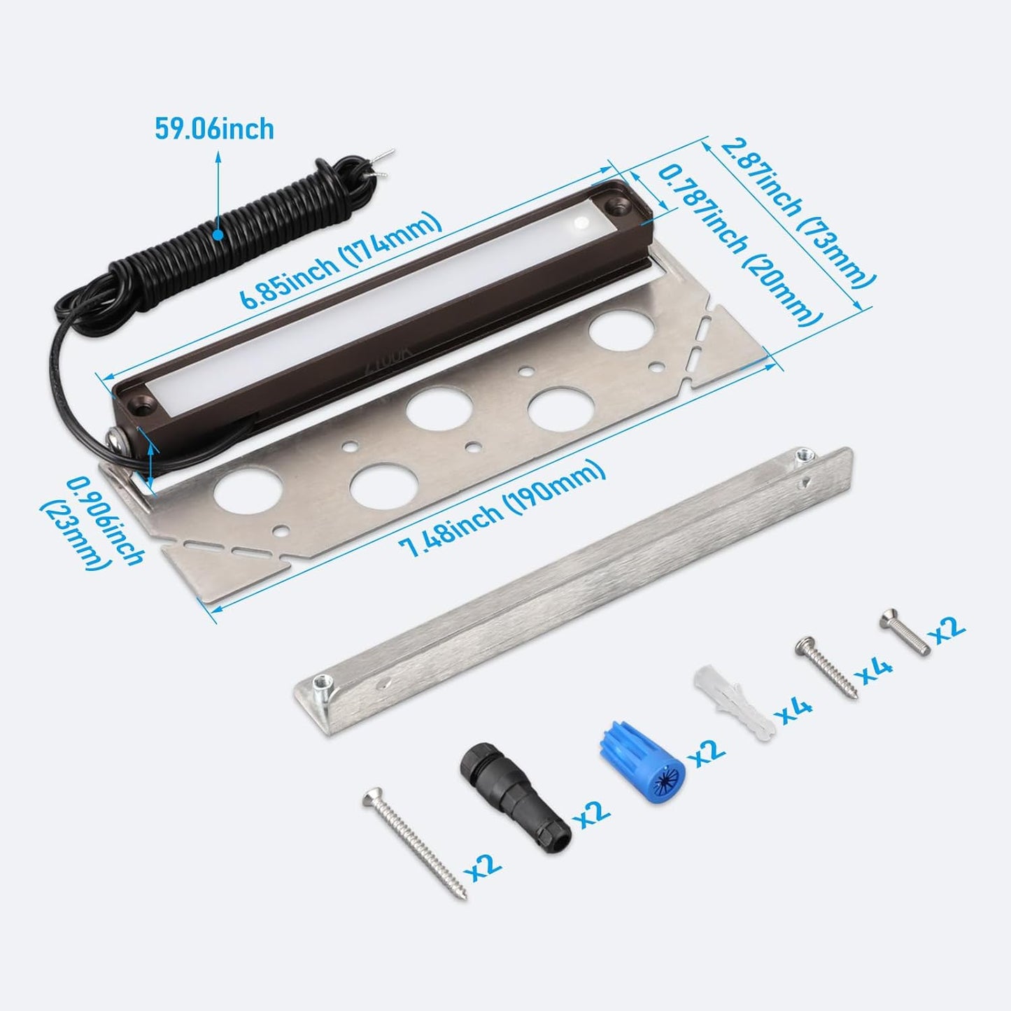LEONLITE 8-Pack 7 Inch LED Hardscape Lighting, Update Retaining Wall Lights, LED Landscape Lighting, 12-24V AC/DC Paver Light Low Voltage, 3W/4W/5W Dimmable Outdoor Step Lights, 2700K Soft White, ETL