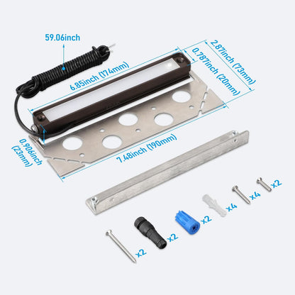 LEONLITE 8-Pack 7 Inch LED Hardscape Lighting, Update Retaining Wall Lights, LED Landscape Lighting, 12-24V AC/DC Paver Light Low Voltage, 3W/4W/5W Dimmable Outdoor Step Lights, 2700K Soft White, ETL