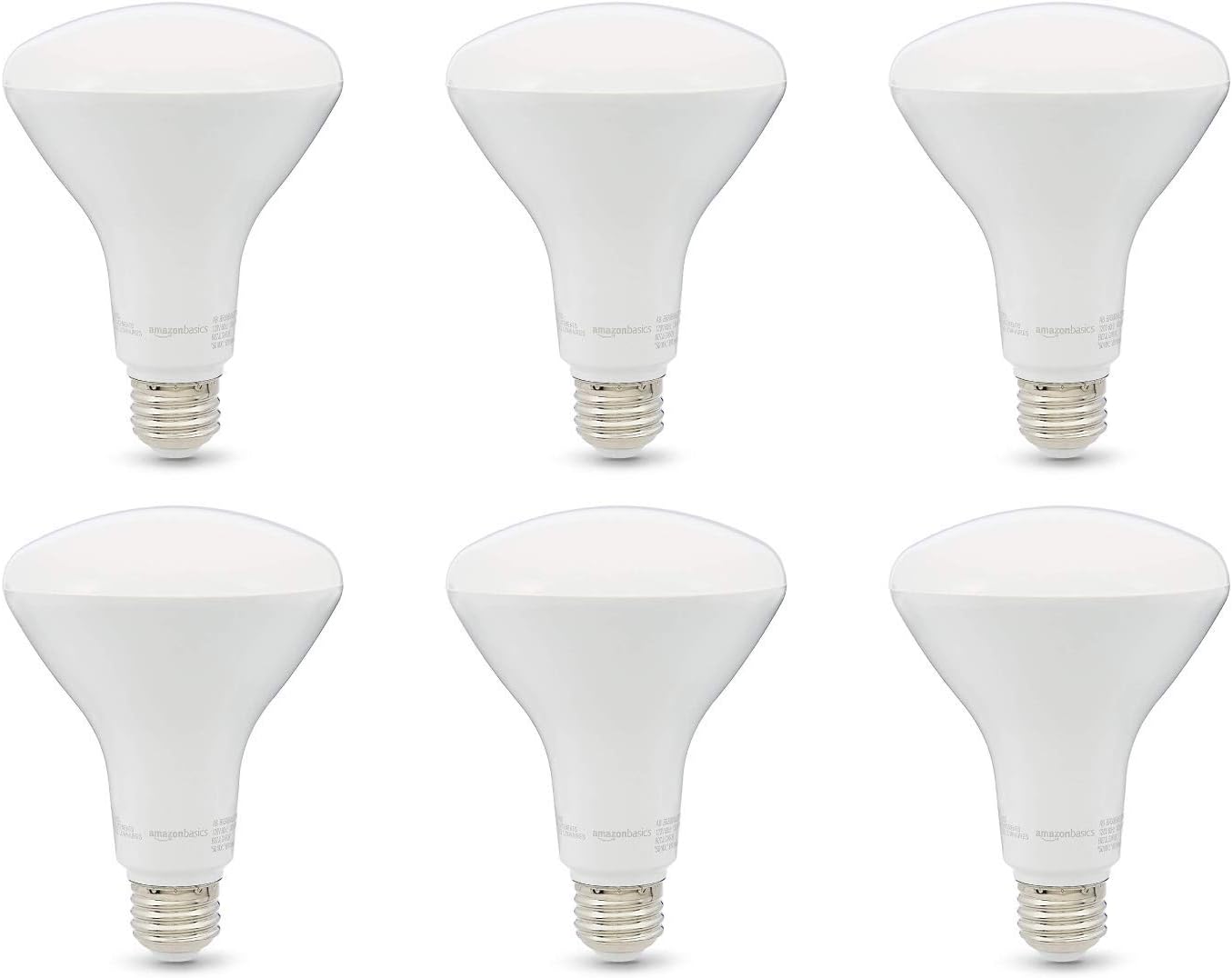 Amazon Basics BR30 LED Light Bulb, 65 Watt Equivalent, Energy Efficient 11W, E26 Standard Base, Soft White 2700K, Dimmable, 10,000 Hour Lifetime , 16-Pack