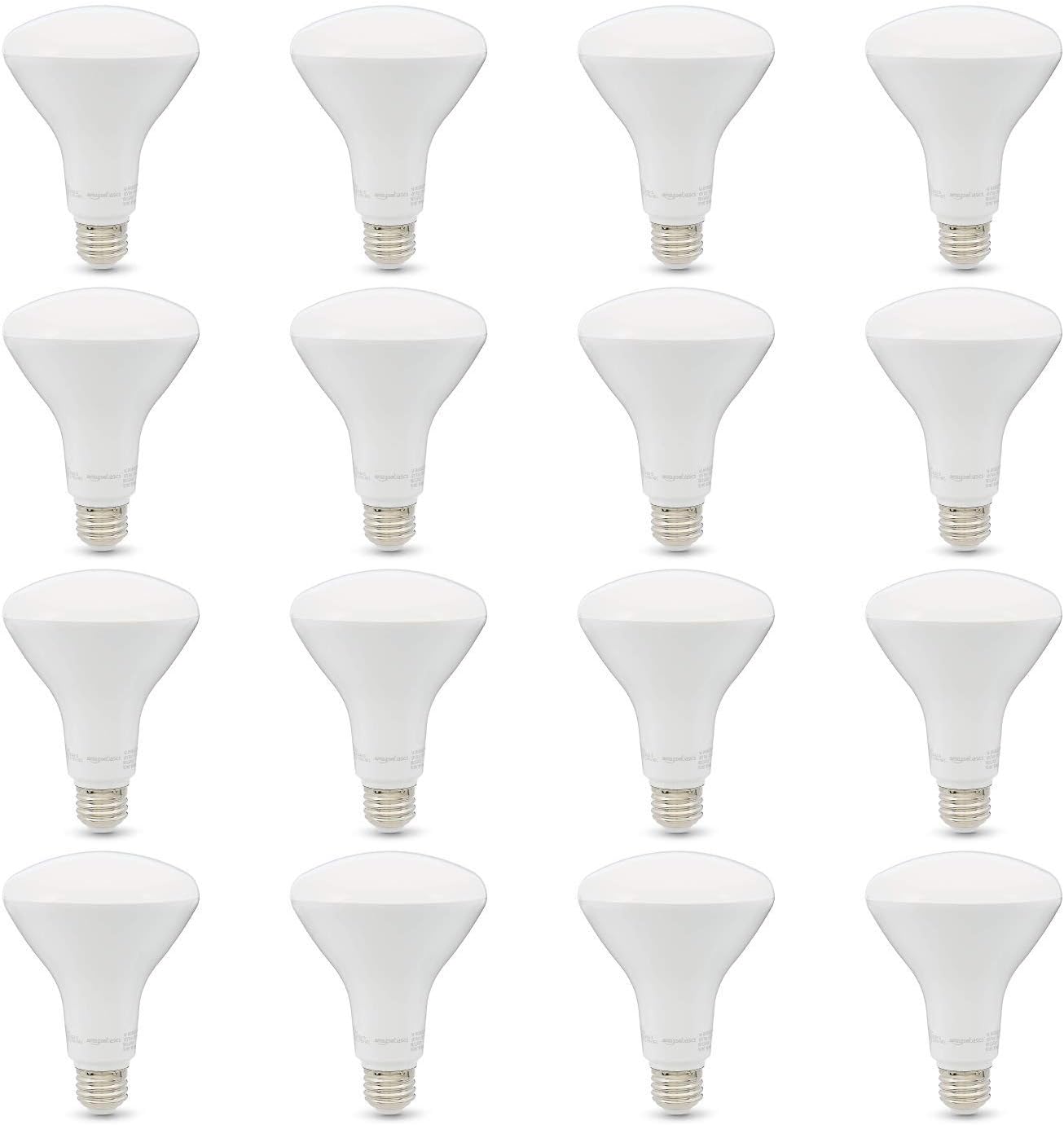 Amazon Basics BR30 LED Light Bulb, 65 Watt Equivalent, Energy Efficient 11W, E26 Standard Base, Soft White 2700K, Dimmable, 10,000 Hour Lifetime , 16-Pack