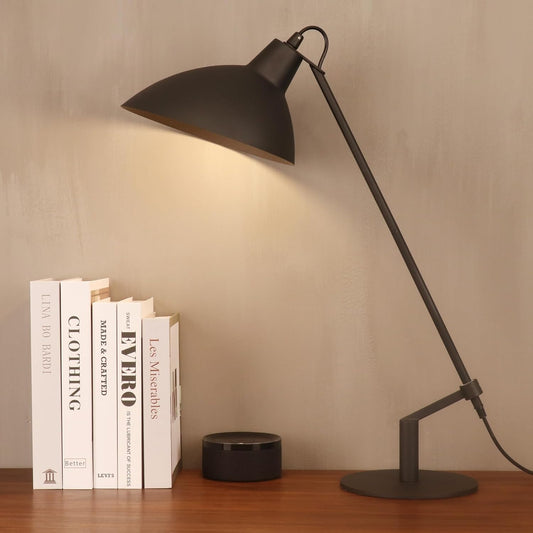 Desk Lamp Modern Industrial 100% Metal Table Lamp 22", Soft White Light (3000K) with Adjustable Switch, Ideal for Office Bedroom Study Room Living Room Nightstand Bedside Lamps Sand Black