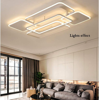Ceiling Light Living Room White, Modern Acrylic Flush Mount Chandeliers Lighting Compatible with Bedroom,for Living Room