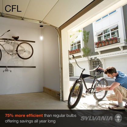 Sylvania CFL T2 Twist Light Bulb, 60W Equivalent, Efficient 13W, 850 Lumens, Medium Base, 2700K, Soft White - 8 Pack (26363)