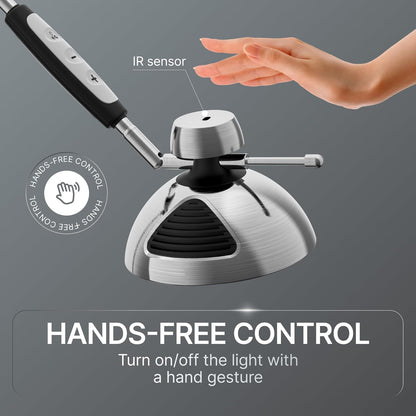 OTUS LED Desk Lamp for Home Office with Gesture Control | Eye-Caring Desk Light 1500 Lux, 12 Brightness & 3 Color | Architect Desk Lamp with Adjustable Swing Arm | Table Light for Work, Study, Reading