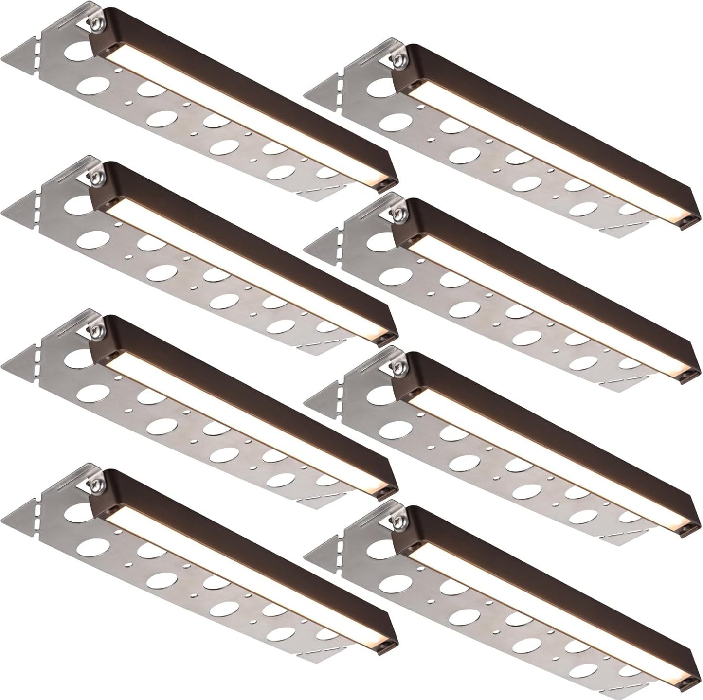 LEONLITE 8-Pack 7 Inch LED Hardscape Lighting, Update Retaining Wall Lights, LED Landscape Lighting, 12-24V AC/DC Paver Light Low Voltage, 3W/4W/5W Dimmable Outdoor Step Lights, 2700K Soft White, ETL