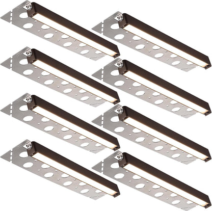 LEONLITE 8-Pack 7 Inch LED Hardscape Lighting, Update Retaining Wall Lights, LED Landscape Lighting, 12-24V AC/DC Paver Light Low Voltage, 3W/4W/5W Dimmable Outdoor Step Lights, 2700K Soft White, ETL