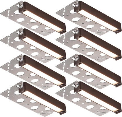 LEONLITE 8-Pack 7 Inch LED Hardscape Lighting, Update Retaining Wall Lights, LED Landscape Lighting, 12-24V AC/DC Paver Light Low Voltage, 3W/4W/5W Dimmable Outdoor Step Lights, 2700K Soft White, ETL