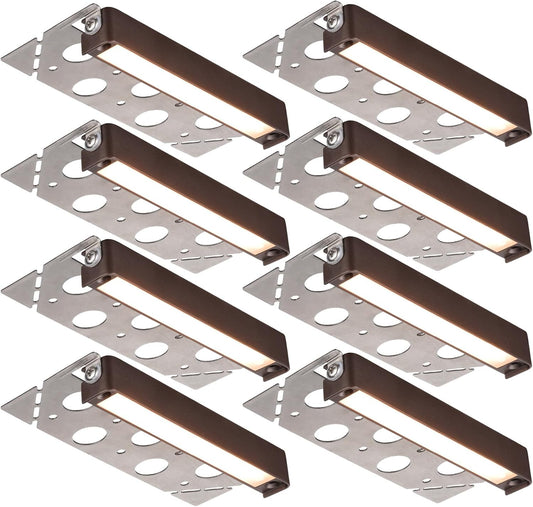 LEONLITE 8-Pack 7 Inch LED Hardscape Lighting, Update Retaining Wall Lights, LED Landscape Lighting, 12-24V AC/DC Paver Light Low Voltage, 3W/4W/5W Dimmable Outdoor Step Lights, 2700K Soft White, ETL