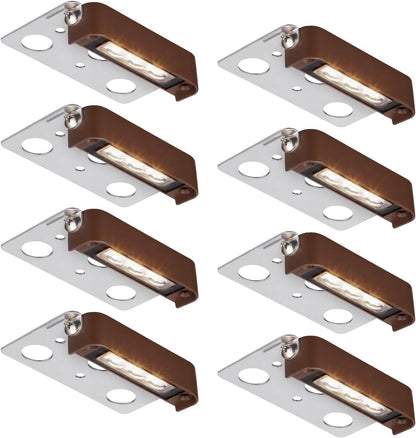 LEONLITE 8-Pack 7 Inch LED Hardscape Lighting, Update Retaining Wall Lights, LED Landscape Lighting, 12-24V AC/DC Paver Light Low Voltage, 3W/4W/5W Dimmable Outdoor Step Lights, 2700K Soft White, ETL
