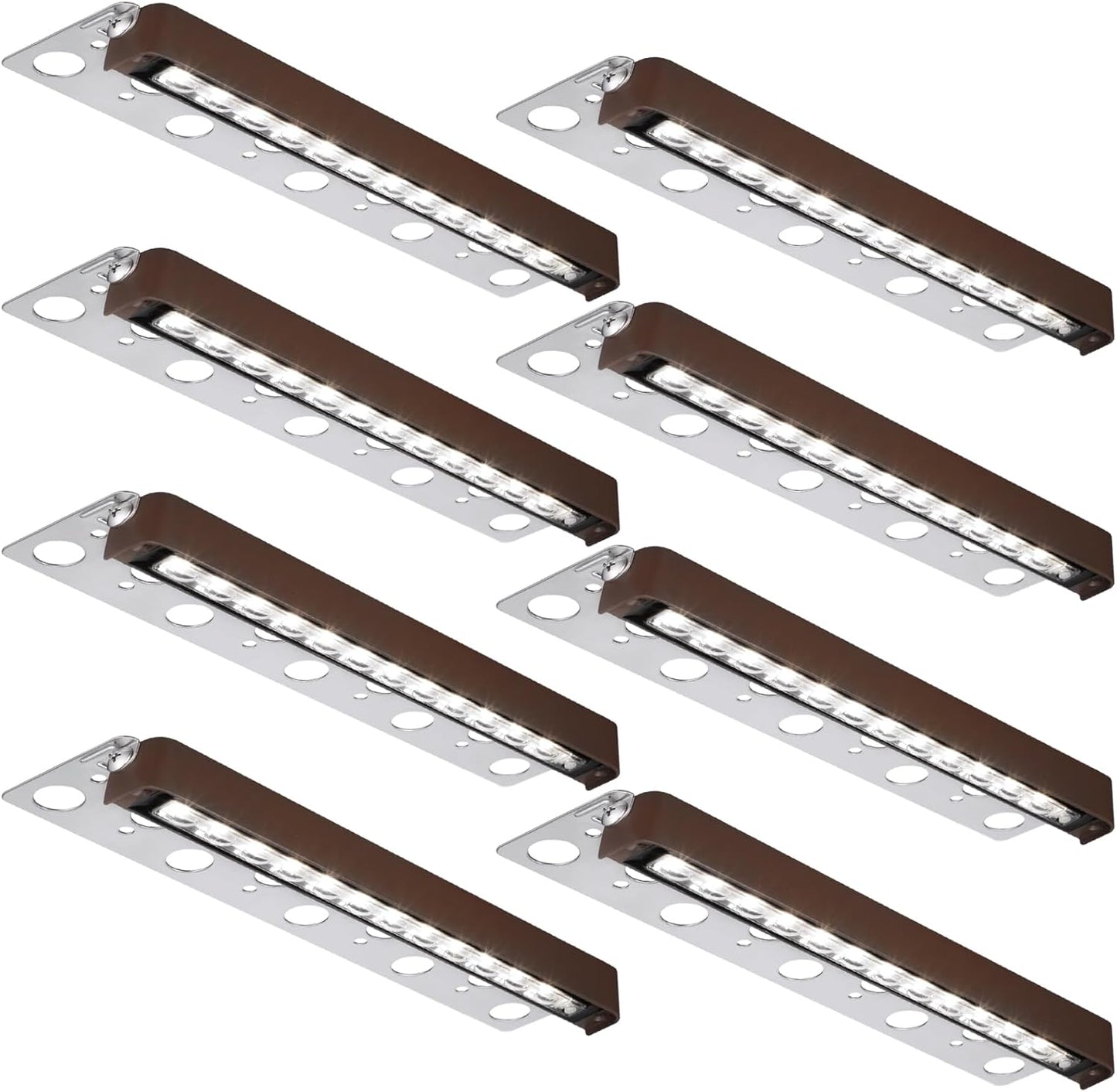 LEONLITE 8-Pack 7 Inch LED Hardscape Lighting, Update Retaining Wall Lights, LED Landscape Lighting, 12-24V AC/DC Paver Light Low Voltage, 3W/4W/5W Dimmable Outdoor Step Lights, 2700K Soft White, ETL