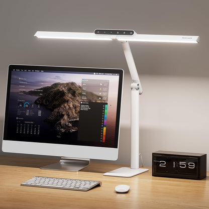 Honeywell LED Desk Lamp with Base - HJ1BK Sunturalux Eye-Caring Architect Desk Lamp for Home Office, 1200LM Computer Desk Light 4 Color Modes Stepless Dimming Task Desk Light with Timer Function Black