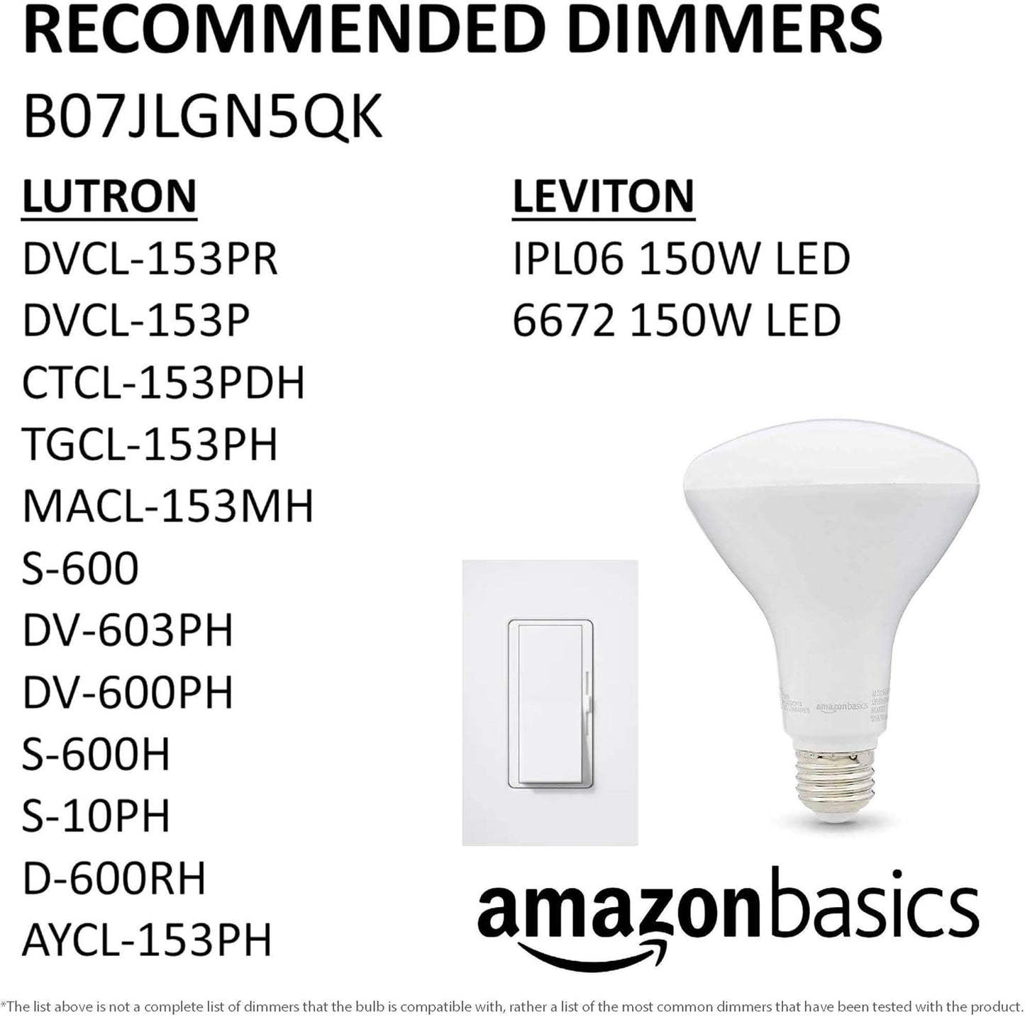 Amazon Basics BR30 LED Light Bulb, 65 Watt Equivalent, Energy Efficient 11W, E26 Standard Base, Soft White 2700K, Dimmable, 10,000 Hour Lifetime , 16-Pack
