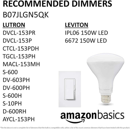 Amazon Basics BR30 LED Light Bulb, 65 Watt Equivalent, Energy Efficient 11W, E26 Standard Base, Soft White 2700K, Dimmable, 10,000 Hour Lifetime , 16-Pack