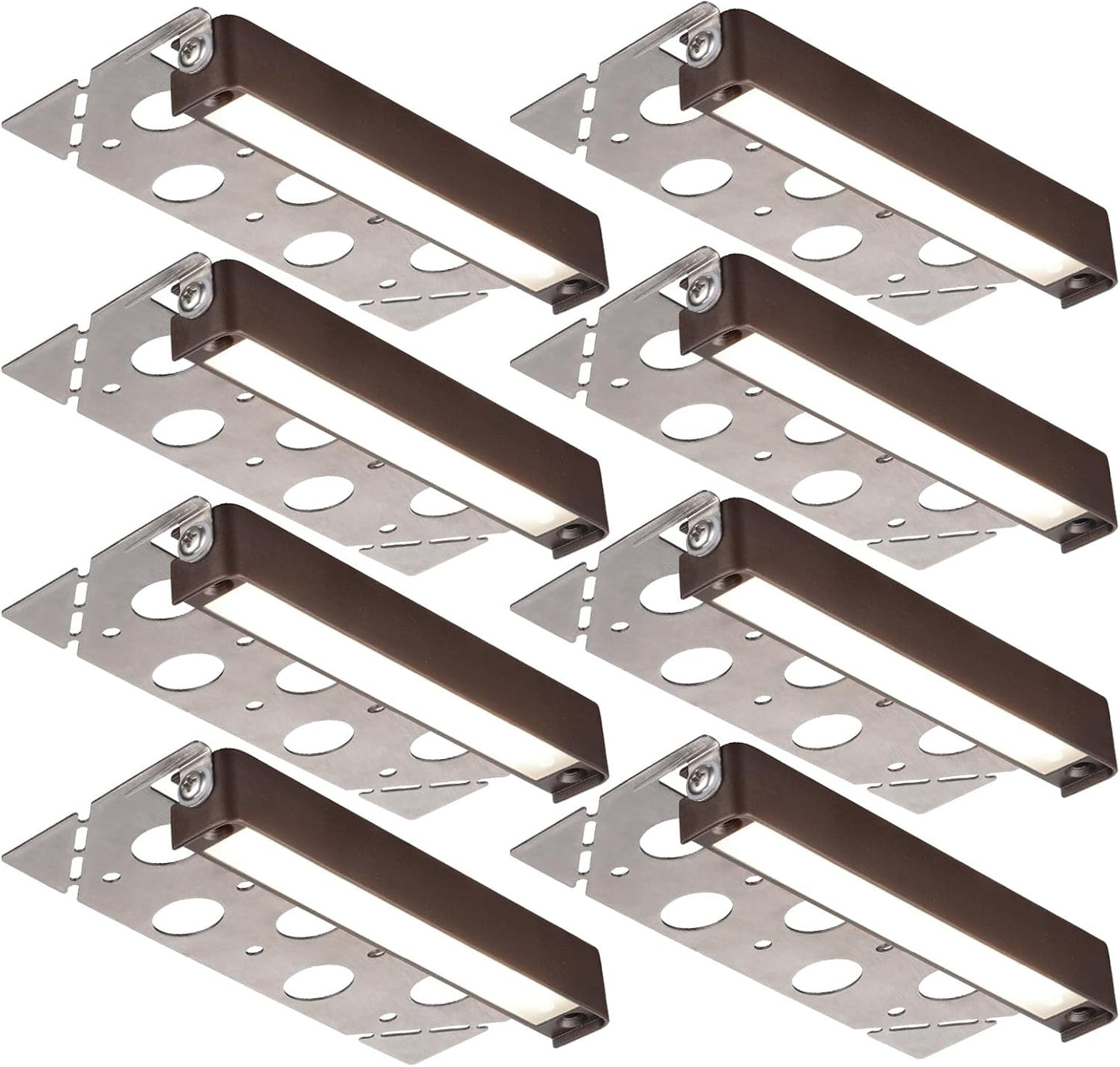 LEONLITE 8-Pack 7 Inch LED Hardscape Lighting, Update Retaining Wall Lights, LED Landscape Lighting, 12-24V AC/DC Paver Light Low Voltage, 3W/4W/5W Dimmable Outdoor Step Lights, 2700K Soft White, ETL