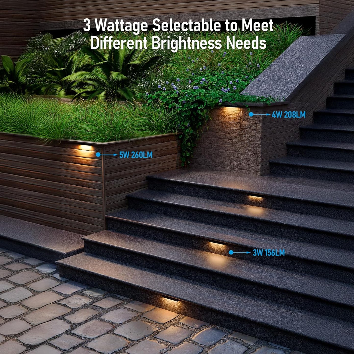 LEONLITE 8-Pack 7 Inch LED Hardscape Lighting, Update Retaining Wall Lights, LED Landscape Lighting, 12-24V AC/DC Paver Light Low Voltage, 3W/4W/5W Dimmable Outdoor Step Lights, 2700K Soft White, ETL